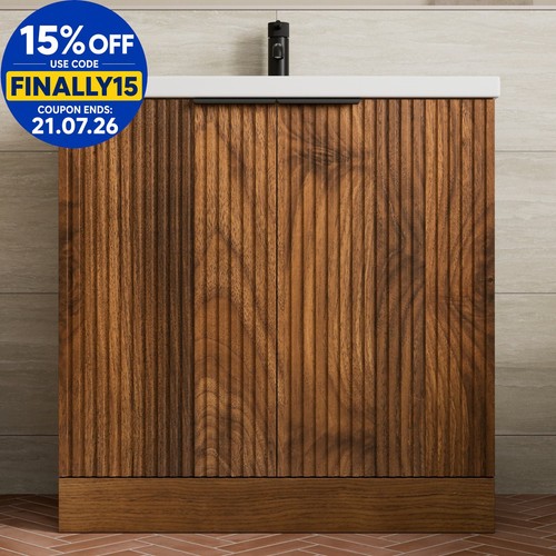 Fluted 800mm bathroom vanity - bathroom,