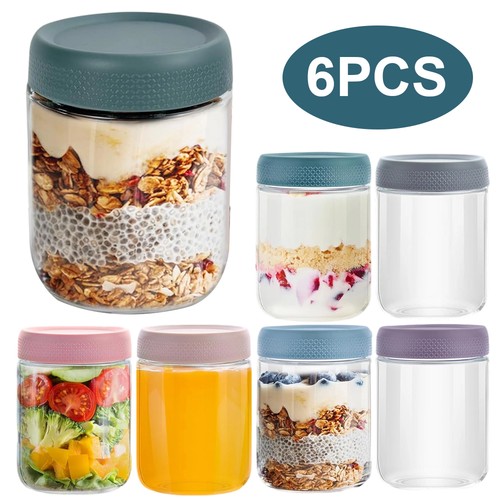 Overnight oats containers - 6x,