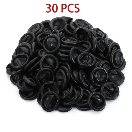 100pcs white latex finger - white,