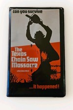 The Texas Chainsaw Massacre RARE UNCENSORED PRE-CERT VHS BIG BOX CLAMSHELL CASE 