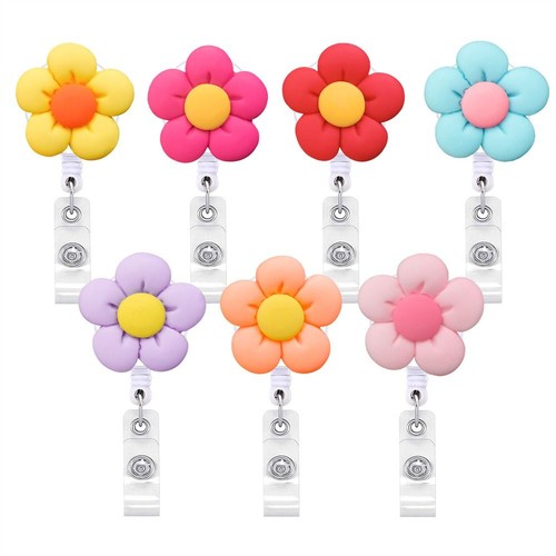 Flower retractable nurse badge - flower,