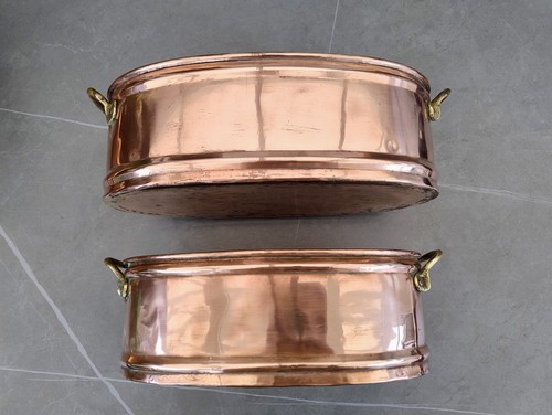 Pair french copper brass - pair, copper&