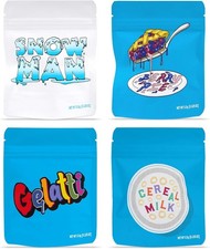 100Pcs Mylar Bags, Cali Packs 3.5g, Resealable for 3.54" x 5.12" 