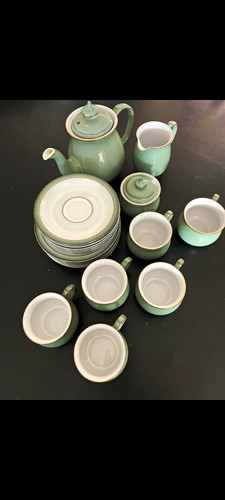 Denby green white glossy - denby,