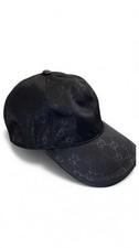 Gucci GG Print Baseball Cap – Black Canvas, Size L, Made in Italy