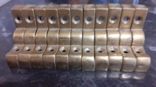 11 x VINTAGE SOLID BRASS STAIR ROD BRACKETS