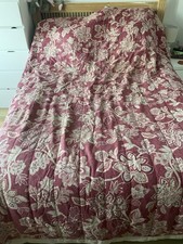 DORMA SAMIRA REVERSIBLE RED & BEIGE QUILTED KING SIZE THROW BEDSPREAD 