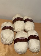 Aran Knitting by Sheena Anne 5 x 100g Cream  WOOL