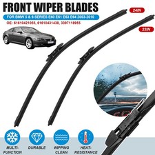 Set of 2 Front Wiper Blades for BMW 5 6 Series E60 E61 E62 E63 2003-2010 24"/23"