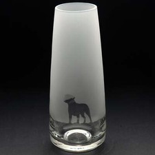 Border Terrier Dog Glass Bud Vase - Hand Etched/Engraved Gift