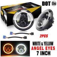 LED Headlights x2 for Classic Cars 7Inch DOT E9 Approved LHD+RHD HiLo Beam Halo