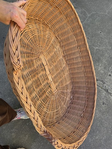 Oval honey wicker dog pet - dog,