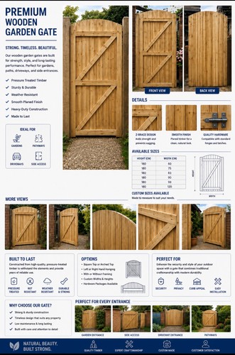 180cm x75cm featheredge garden - 180cm,