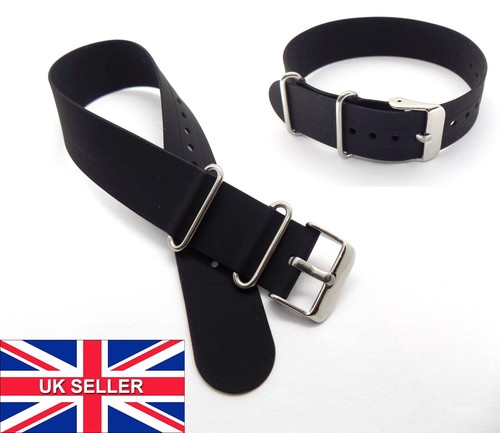 Black silicone rubber nato - black,