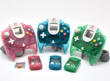 Lot 3 Sega Dreamcast Controller Visual Memory Pink Green Blue Set Tested Japan