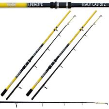 2 X LINEAEFFE VIGOR 2 BEACH CASTER PRO 12FT SEA BEACH FISHING ROD BLACK YELLOW