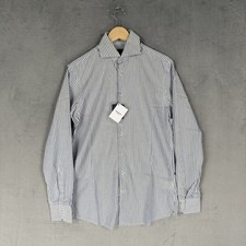 Hackett Shirt Men’s Size XS Blue White Stopped Long Sleeve Tailored Fit Button