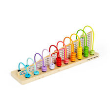Bigjigs Toys Wooden Rainbow Counting Abacus, Maths Toy, Educational Toy