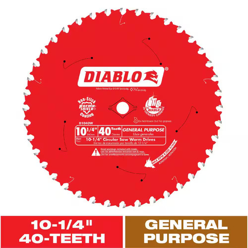 4in 40 teeth general - 10-1/4in.,