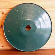 Vintage 26cm French Enamel Lampshade - Green Industrial Lightshade Lighting Gift