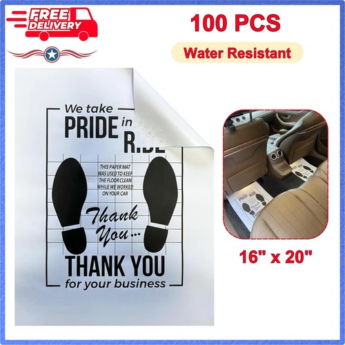 White car paper floor mats - paper,
