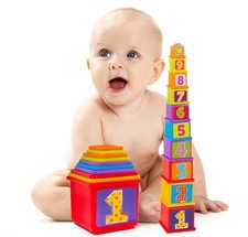 10 Baby Stacking Cups Bright