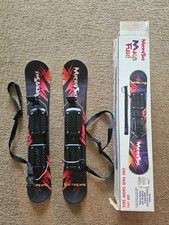 MicroSki Extreme Skiboards SnowBlades Skis 68cm - Vintage with original box EXC