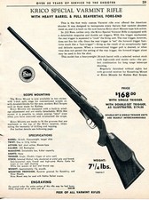 1962 Print Ad of Krico .222 Special Varmint Rifle