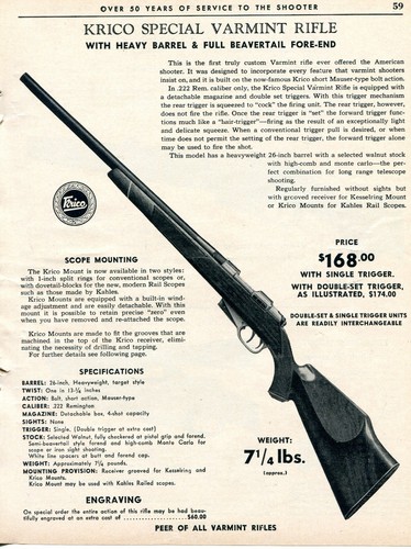 1962 print krico 222 - of, .222