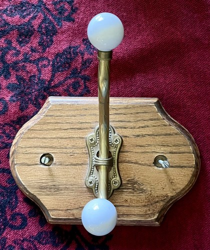 Vintage brass porcelain ball - vintage,