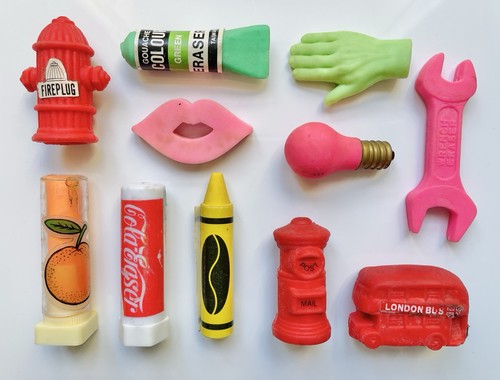 Vintage 80s erasers - 80s,