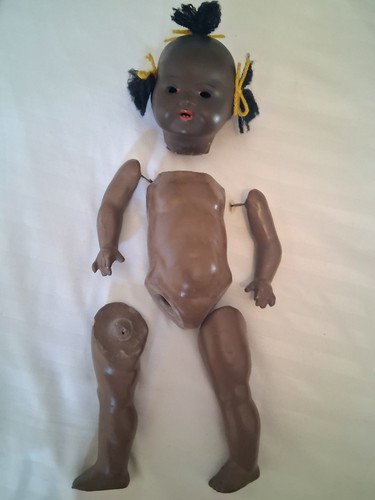 Antique black composition doll - antique,