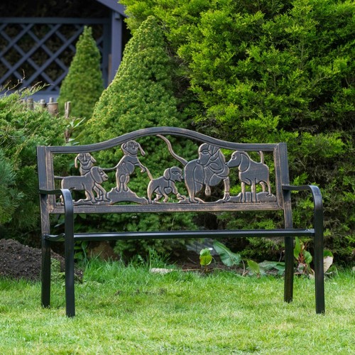 Metal garden bench with - metal,