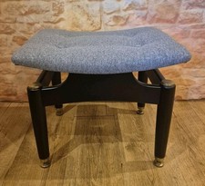 Vintage 1960s G Plan Librenza Dressing Table Stool. New Foam + Grey Upholstery.