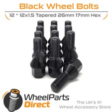 Wheel Bolts (12) 12x1.5 Black