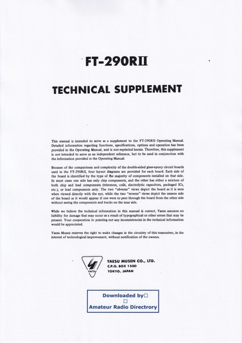 Service manual for yaesu - service,