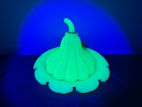 Uranium glass butter dish - uranium,