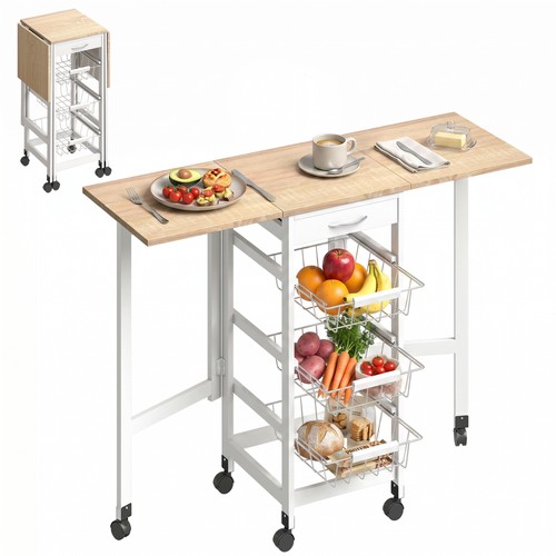 Homcom drop leaf - drop-leaf, kitchen
