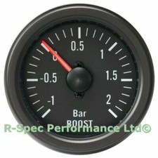 52mm Black Face / Clear Lens Mechanical Turbo Boost Pressure Gauge Kit - Bar 