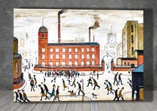 L. S. Lowry Mill Scene CANVAS PAINTING ART PRINT POSTER 1593