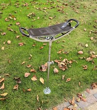 Vintage Shooting Stick Light Handle Leather walking Foldin Seat 