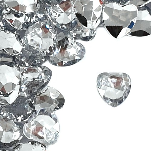 Silver heart scatter diamante - silver,