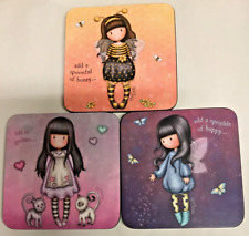 3 x Santoro Gorjuss Coasters - Bee Loved, Tall Tails & Bubble Fairy