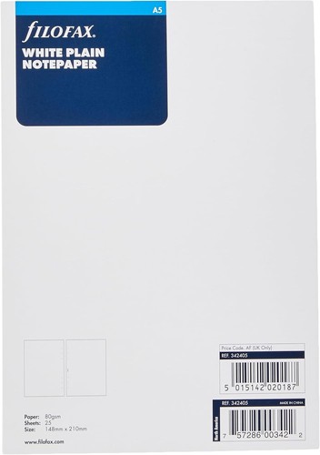 Filofax white plain - a5,