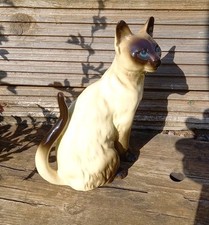 Vintage Siamese Cat Coopercraft Ceramic Figurine Original Sticker Authenticity 