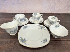 Tuscan Floral Blue Vintage China Tea Set