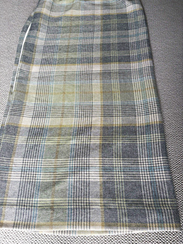 Check wool lined curtains - check,