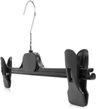 The Hanger Store Black Plastic Clip Hangers for Trousers, Skirts, Coat Clothes ✅