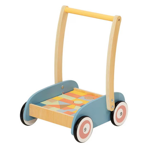 Wooden block baby walker - wooden,