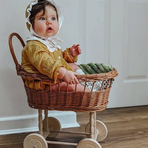 Natural simple wicker doll - natural,